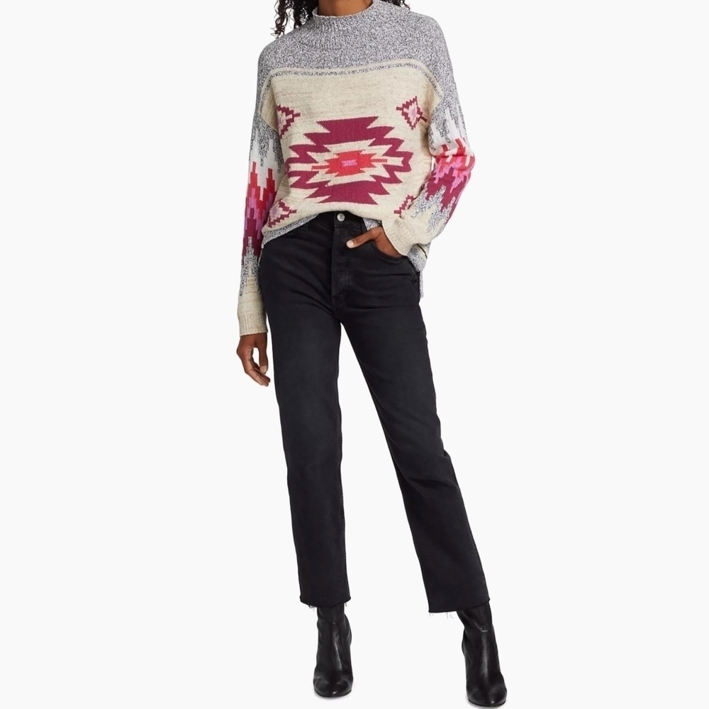 Nic + Zoe Sweater Womens Small P Fall Feelings Knit Mock Turtleneck Southwest